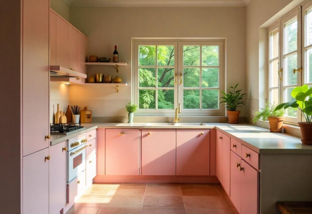 kitchen color combination pink