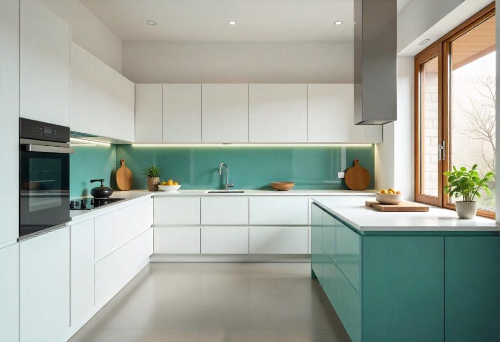 kitchen color combination teal